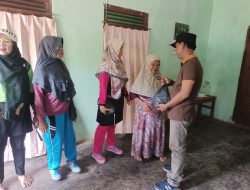 Lurah Trimurjo Senam Bersama dan Berikan Sembako untuk Masyarakat Kurang Mampu
