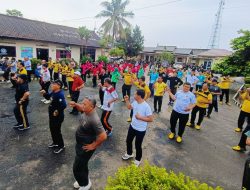 Wujud Sinergitas, Polsek Seputih Banyak Gelar Olahraga Bersama