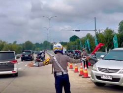Arus Lalulintas Mulai Padat di Hari Ke 2 Lebaran, Polres Lampung Tengah Berlakukan Pola Tekuk Kiri