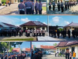 Apel Siaga Polres Lampung Tengah Bersama Sat Brimob Polda Lampung Jaga Kondusifitas Pasca Kejadian di Terusan Nunyai