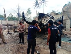 Kebakaran Rumah diduga Tempat Penimbunan BBM Ilegal,Polres Lampung Tengah Lakukan Penyelidikan