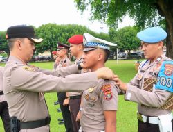 Kapolres Lampung Tengah Pimpin Upacara Korp Raport Kenaikan Pangkat 59 Personel