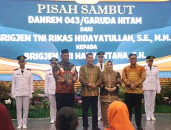 Wakil Bupati Lampung Tengah, I Komang Koheri, S.E. Hadir Dalam Acara Pisah Sambut 043/Garuda Hitam Dari Brigjen TNI Rikas Hidayatullah S.E. M.M. Kepada Brigjen TNI Haryantana S.H. Bertempat di Mahan Agung