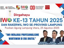 Rapat Kerja Wilayah (RAKERWIL) Ikatan Wartawan Online (IWO) Se Provinsi Lampung Akan Digelar Pada Senin 2025