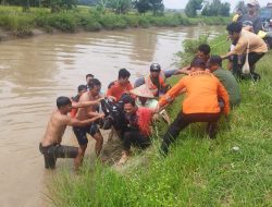 Polsek Batanghari Evakuasi Mayat Pria Diduga Tenggelam di Saluran Irigasi Desa Bumiharjo