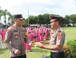 Kapolres Lampung Tengah Pimpin Upacara Korp Raport Kenaikan Pangkat 79 Personel