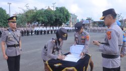 Kapolres Metro Polda Lampung Pimpin Upacara Sertijab Kasat Lantas